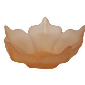 Vintage Viking Glass Epic Stockholm Spike Lotus Bowl Pink Satin Frosted USA MCM